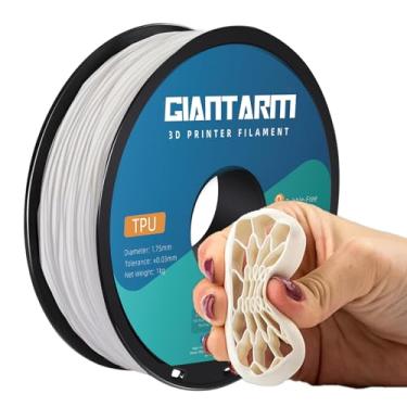 Imagem de GIANTARM Consumíveis de impressora 3D macia flexível de filamento de TPU branco de 1,75 mm, carretel de 1 kg de 95 A, precisão dimensional de +/- 0,05 mm