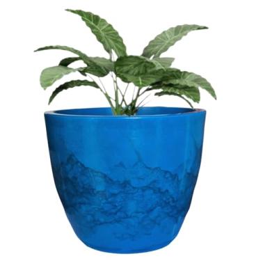 Imagem de Vaso Grande Liso Planta Decorativo Polietileno Luxo Jardim Varanda 50cm (Azul Petróleo)