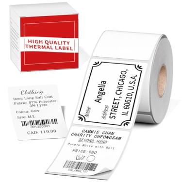 Imagem de Etiquetas M220 brancas M200 60 x 80 mm - 6 cm x 8 cm, 100 peças de etiquetas para impressora - Etiquetas de impressora quadradas Memoking M200 papel compatível com refil de impressora de etiquetas