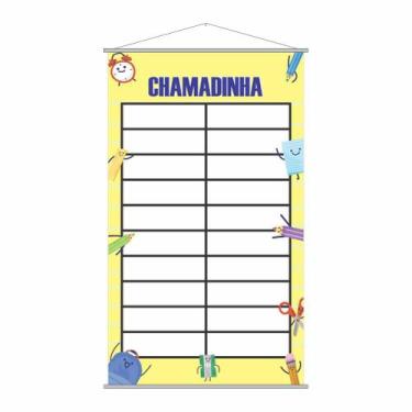 Imagem de Banner Pedagógico Escolar Chamadinha com 20 Alunos 80x50cm - PlimShop