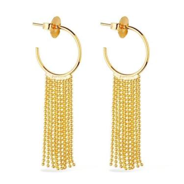 Imagem de Brinco Dourado De Argola E Franja - Aurearosa