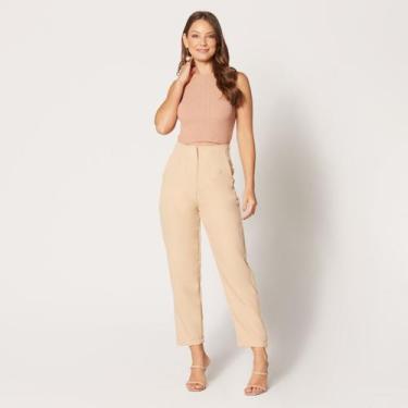 Imagem de Calça de Alfaiataria Cintura Alta Bege - Sal Do Mar, G