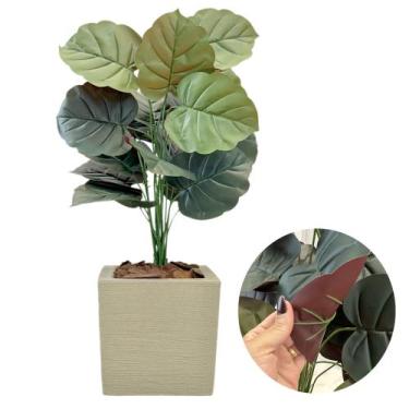 Imagem de Planta Artificial Caladium Vaso Polietileno Completo Casca - Flor Imp