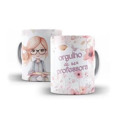 Imagem de Caneca branca dia dos professores floral (14105)