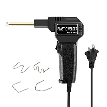 Imagem de Chusui Grampeador a quente de 70 W, kit de reparo de para-choque de carro para máquina de solda de plástico, 4 tipos de grampos planos/canto externo/canto interno/onda, reparo de solda e pistola de so