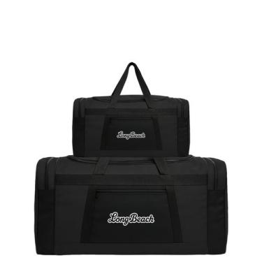 Imagem de Kit 2 Bolsas Sacolas de Viagem Esportiva P e G - Yins, Preto