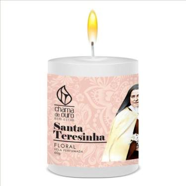 Imagem de Vela Aromática Perfumada 60g Religiosa C/ Imagem Santa Terezinha - Cha