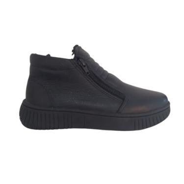 Imagem de QR Shoes, Tênis Feminino Forrado De Lã Botinha Flatform Peluciado Pelo Cor:Preto;Tamanho:38