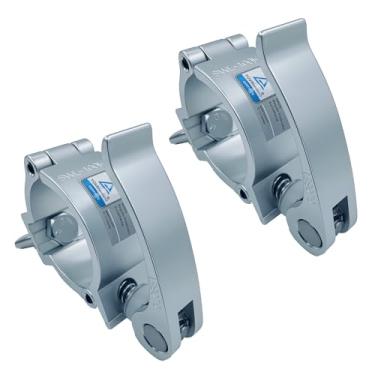 Imagem de Tyqzor Braçadeira de iluminação de palco de liberação rápida prata de 4 cm, certificação TUV, braçadeira de treliça, serve para tubos OD de 3,8 a 4,1 cm, suporte de treliça de DJ de alumínio