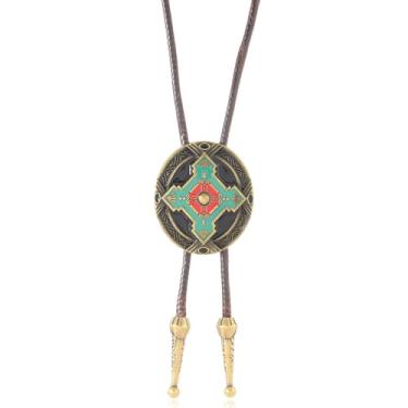 Imagem de Dlknp Colar ocidental de couro cowgirl para mulheres, acessórios de fantasia, joias ocidentais, 15.75-31.5 inches, Liga de aço, Sem Pedra Preciosa