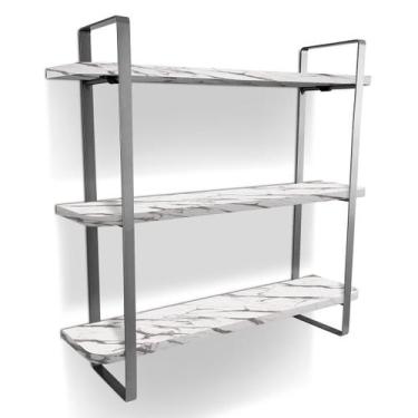 Imagem de Prateleira Tripla Nicho Hone Modelo Industrial Decoração Casa 60x15 Pr