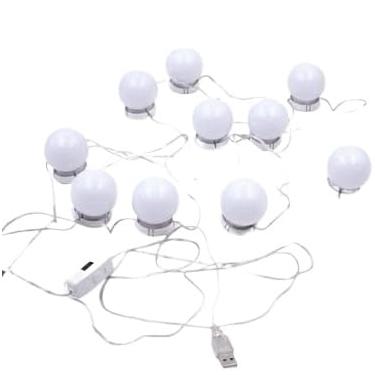 Imagem de Conjunto de espelhos com luzes LED para sala de maquiagem - luzes com 3 cores ajustáveis - ideal para maquiagem, bancada, penteadeira e iluminação decorativa