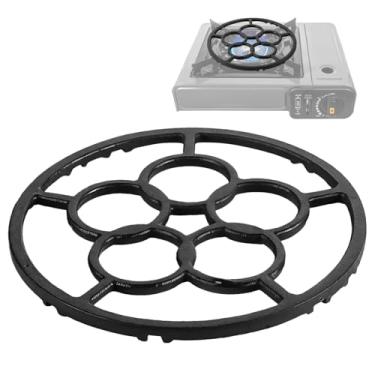 Imagem de Anel de suporte Wok de ferro fundido para fogão a gás, anel redutor de fogão antiderrapante para panela pequena, panela moka, cafeteira e panela, rack de queimador de tripé para fogões a gás de 4