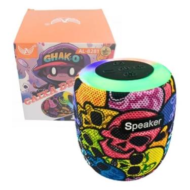 Imagem de Caixa De Som Led Rgb Bluetooth Tws Estampa Caveira 10w AL-8281 - Kapbo