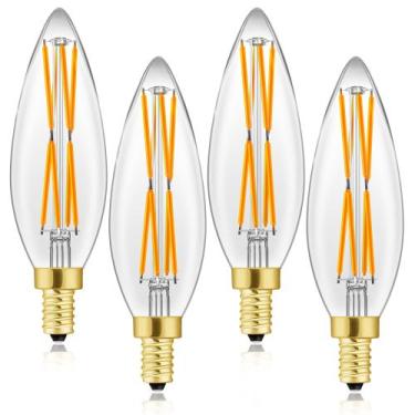 Imagem de Lâmpada LED LVYE E12 8W 850lm 2700K regulável 100W Equiv, pacote com 4