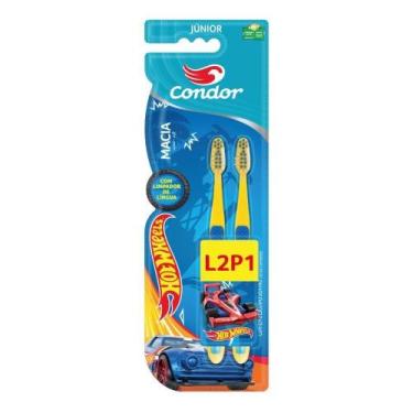 Imagem de Escova Dental Condor Infantil Hotweels Embalagem com 2 Unidades