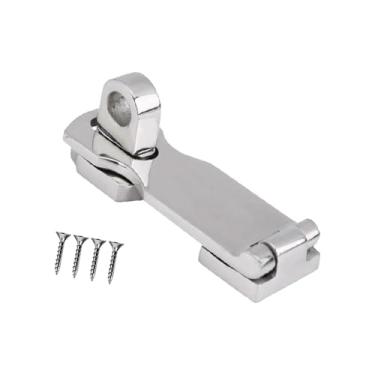 Imagem de Generic Maçaneta da dobradiça da porta do barco, peças de reparo prateadas, cadeado de bloqueio da caixa, acessórios de hardware para iate marinho, cadeado de, com Parafuso
