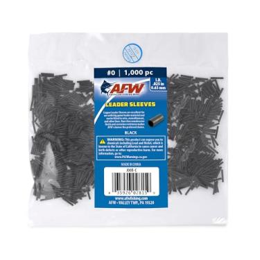 Imagem de AFW Mangas de crimpagem de cano único American Fishing Wire, tamanho #0/025", preto, 1.000 peças