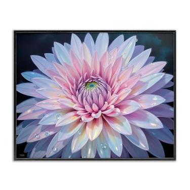 Imagem de Stupell Industries Design de arte giclée emoldurado em preto com crisântemo rosa Dew Kissed por Tabz Jones, 40 x 50 cm