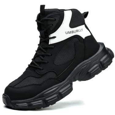 Imagem de Tênis de bico de aço para mulheres e homens, largo, antiderrapante, composto, tênis de trabalho, indestrutível, confortável, leve, respirável, construção, tênis à prova de perfurações, design