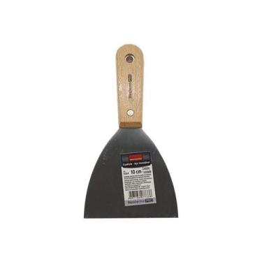 Imagem de Espátulas Aço Inox Cabo De Madeira 10cm Profissional - Não Enferruja -