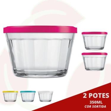 Imagem de 2 Pote de Vidro estilo Americano 350ML c/ Tampa Petisco - NADIR FIGUER