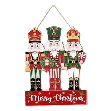 Imagem de Baoblaze Placa de parede decorativa de quebra-nozes de Natal de 11x14 polegadas, superfície lisa para acessórios de porta de entrada, leve