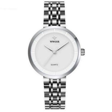 Imagem de Relógio Feminino de Quartzo Minimalista Pulseira de Aço inoxidável  A Prova D´agua