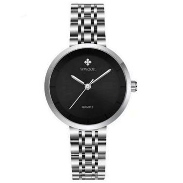 Imagem de Relógio Feminino de Quartzo Minimalista Pulseira de Aço inoxidável  A Prova D´agua