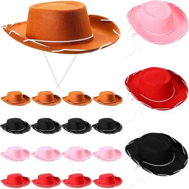 Imagem de 20 peças de chapéus infantis de cowboy, chapéu de feltro Coume Western