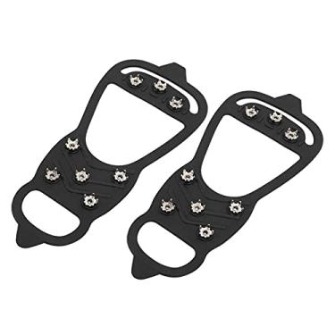 Imagem de Neve Ao Ar Livre Andando Prego Crampons Antiderrapantes Sapatos de Gelo Picos Cobre Silicone Aço Inoxidável (L)