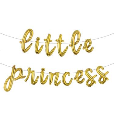 Imagem de Decoração de chá de bebê de princesinha - bandeira de balão de boas-vindas revelação de gênero e suprimentos de festa de aniversário para meninas para aniversário e festa infantil (Pequena princesa)