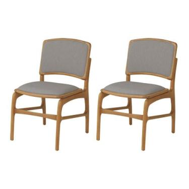 Imagem de Jogo 2 Cadeiras para Jantar Florença Madeira Jequitibá Natural Encosto