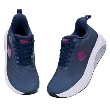 Imagem de Artlea Sapatos de caminhada femininos com bico largo, suporte de arco, fascite plantar, ortopédico, tênis de corrida sem cadarço, Bluered, 11 Wide