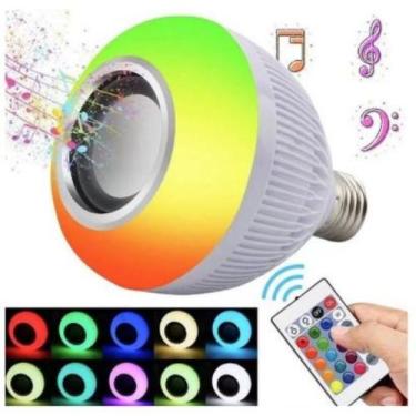 Imagem de Lâmpada Musical Caixa De Som Bluetooth Leds RGB com Controle Remoto - 