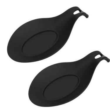 Imagem de Kit 2 Descanso de Silicone Apoio de Colher Talheres Utensílios de Cozi