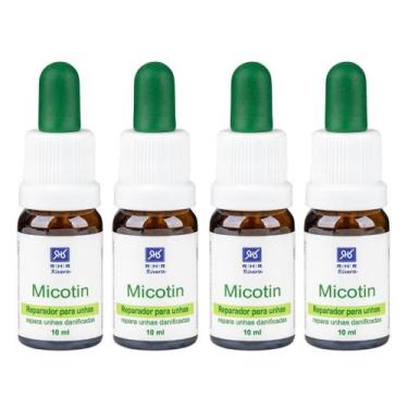 Imagem de Kit 4 Micotins 10ml Conta Gotas - Reparador Para Unhas - RHR Cosmético