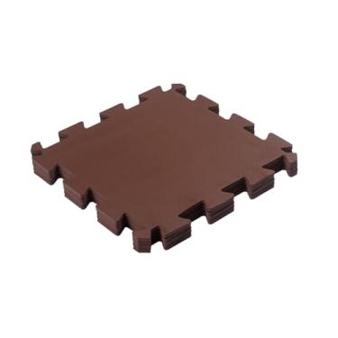 Imagem de Tapete de EVA Infantil Colorido, Placas de Tatame Encaixáveis, 04 Peças, Multicolorido (Marrom)