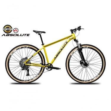 Imagem de Bicicleta Aro 29 Nero 5 Peças Inteira Absolute 12v Garfo Trava Remota K7 Pneu Faixa Freio Hidráulico. Amarelo Tam.15