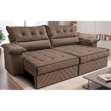 Imagem de Sofá Retrátil e Reclinável 2,10m com Molas e Espuma D33 Thunder. Velus