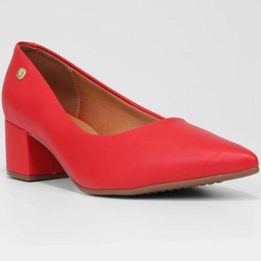Imagem de Scarpin Vizzano Bico Fino Salto Bloco - Vermelho, 37