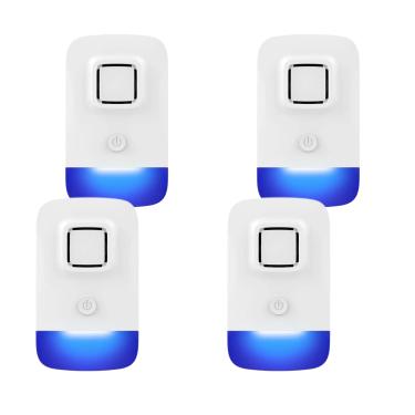 Imagem de Repelente de pragas ultrassônico, repelente eletrônico de roedores para uso interno em casa, repelente de mosquitos, assassino de baratas, repelente de aranha (pacote com 4)