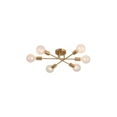 Imagem de Candeeiro de teto moderno nórdico para sala de estar - ferro dourado -