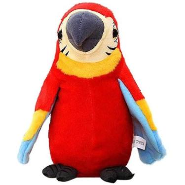 Imagem de Papagaio falante Falando brinquedo de pelúcia repetir função brinquedo