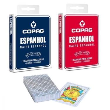 Imagem de Kit Baralho Espanhol 50 Cartas com 2 Unidades - Copag, Azul, Vermelho