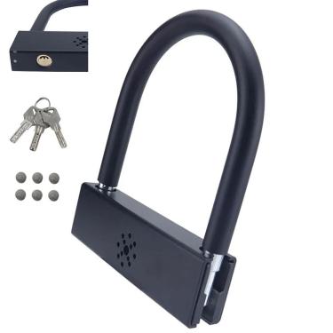 Imagem de Cadeado Trava de Moto Bike Alarme Anti Furto Motocicleta Bicicleta Portao Segurança Som Alto Potente Proteçao Resistente