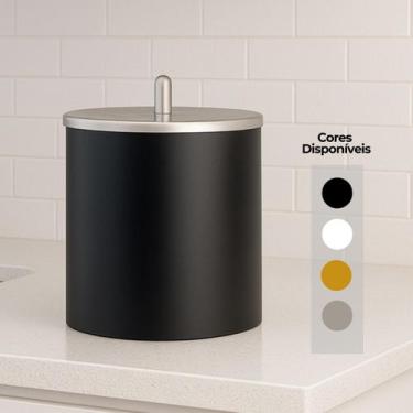 Imagem de Lixeira Para Pia Cozinha 5 Litros Com Tampa Banheiro Escritório - Arth
