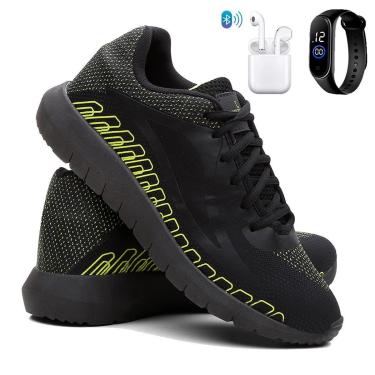 Imagem de Kit Tênis de Academia e Corrida Masculino Esporte Super Leve com Relógio e Fone-Masculino