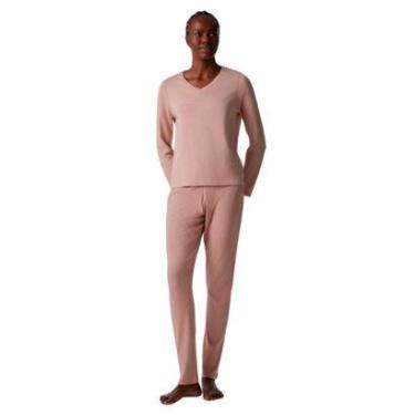 Imagem de Pijama Hering Rosa Pijama Longo Feminino Decote V-Feminino