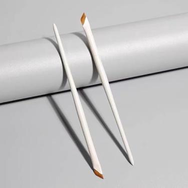 Imagem de Pincel de delineador de foice branca de porcelana pincel de cerdas de nylon pincel de maquiagem angular pincel fino inclinado ferramenta cosmética para mulheres